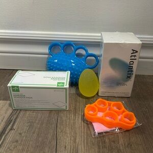 Blue and Orange Hand Massagers with Accessories